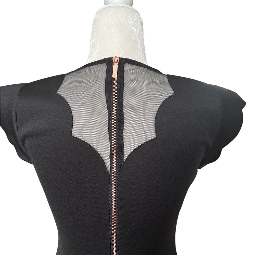TED BAKER Sharlot Paneled Scallop Dress Black Size 0 (fits XS–S) - Picture 7 of 15